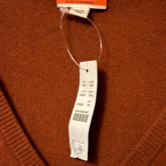 $168 J Crew V-neck luxury Cashmere Deep Rust Sz XS sweater - Picture 2 of 5